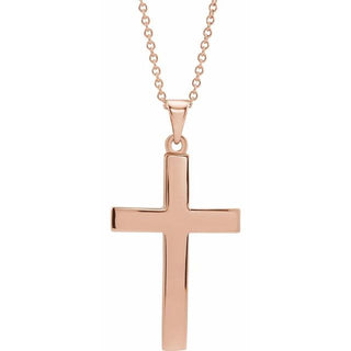 14K Rose Cross 18" Necklace  