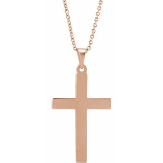 14K Rose Cross 18" Necklace  