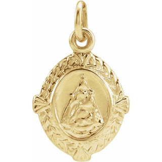 14K Yellow 12x9 mm Caridad del Cobre Medal