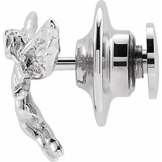 14K White Dancing Angel Lapel Pin