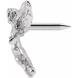 14K White Dancing Angel Lapel Pin