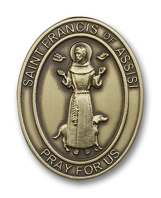 Gold Finish St Francis of Assisi Visor Clip