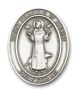 Silver Finish St Francis of Assisi Visor Clip
