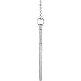 14K White Cross 18" Necklace  