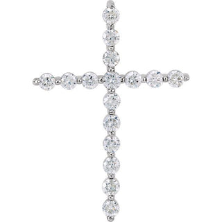 Platinum 7/8 CTW Lab-Grown Diamond Cross Pendant