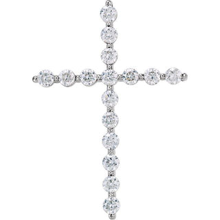 14K White 1 1/4 CTW Lab-Grown Diamond Cross Pendant