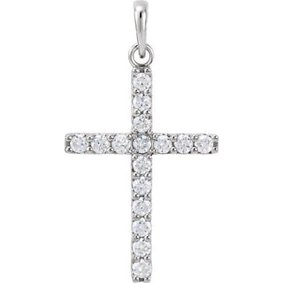 Platinum 1/2 CTW Natural Diamond Cross Pendant