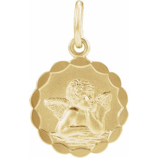 14K Yellow 12 mm Angel Pendant