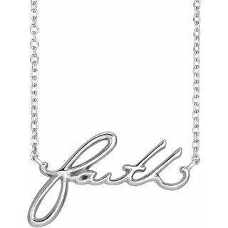 Sterling Silver Faith 18" Necklace
