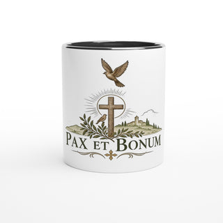 'Pax et Bonum' Cross and Dove Color Mug - view 4
