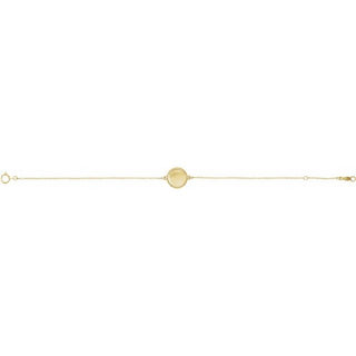 14K Yellow Engravable Beaded Disc 6 1/2-7 1/2" Bracelet