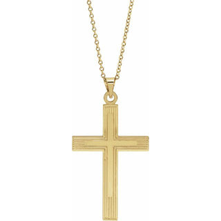 14K Yellow Cross 18" Necklace  