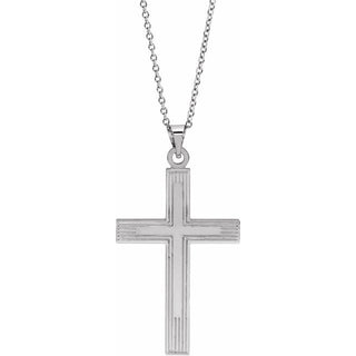 14K White Cross 18" Necklace  