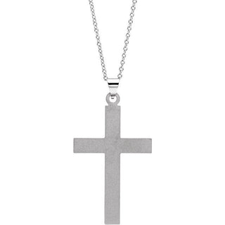 14K White Cross 18" Necklace  