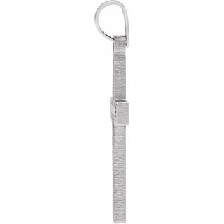 14K White Cross Pendant