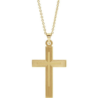 14K Yellow Cross 18" Necklace  