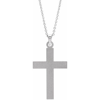 14K White Cross 18" Necklace  