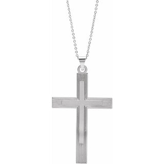 14K White Cross 18" Necklace  