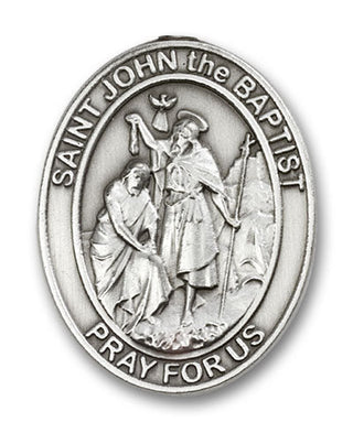 Silver Finish Saint John the Baptist Visor Clip