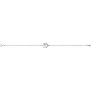 Platinum Engravable Beaded Disc 6 1/2-7 1/2" Bracelet