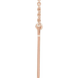 14K Rose Cross 16" Necklace