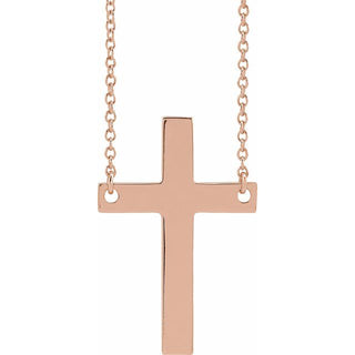 14K Rose Cross 16" Necklace
