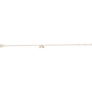 14K Rose .03 CTW Natural Diamond Cross 6 1/2-7 1/2" Bracelet