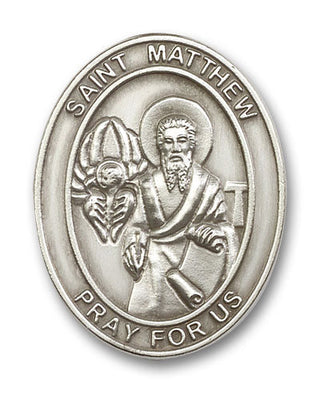 Silver Finish St Matthew Visor Clip