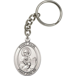 Saint Paul the Apostle Engravable Keychain - Silver Finish