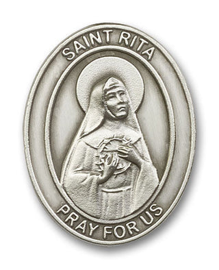 Silver Finish Saint Rita of Cascia Visor Clip