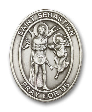 Silver Finish Saint Sebastian Visor Clip