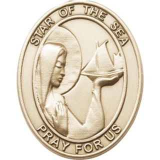 Gold Finish Our Lady Star of the Sea Visor Clip