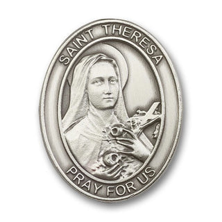 Silver Finish Saint Theresa Visor Clip