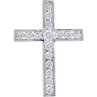 Platinum 3/4 CTW Natural Diamond Cross Pendant