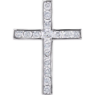 Platinum 1/4 CTW Natural Diamond Cross Pendant