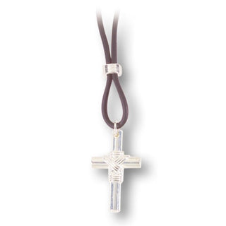 10-Pack - 1 1/4" Silver Sport Cross On 11" Adjustable Cord