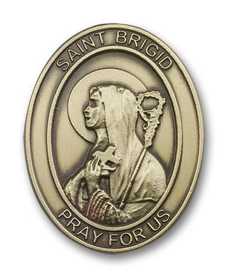 Gold Finish St Brigid of Ireland Visor Clip