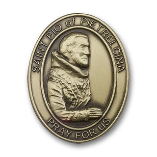 Gold Finish St Pio of Pietrelcina Visor Clip