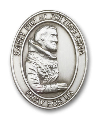 Silver Finish St Pio of Pietrelcina Visor Clip