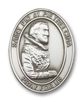 Silver Finish St Pio of Pietrelcina Visor Clip
