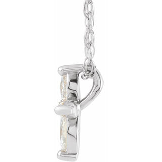 14K White 1/6 CTW Natural Diamond Cross 18" Necklace