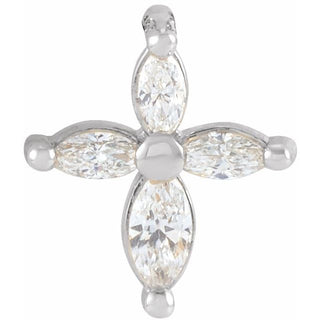 Sterling Silver 1/6 CTW Natural Diamond Cross Pendant