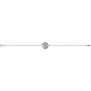 Sterling Silver Engravable Pierced Heart Disc 7-8" Bracelet