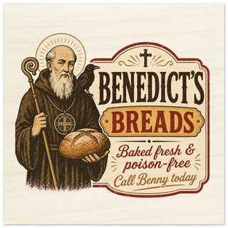 St. Benedict's Breads Humorous Wood Plaque - view 6
