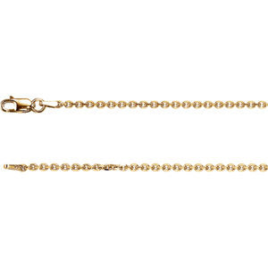 7-inch Diamond Cut Cable Bracelet with Lobster - 14K Yellow Gold