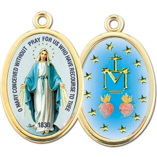 Gold Oval Miraculous Picture Medal 10-Pack