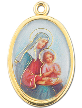 Gold Oval Saint Anne Picture Medal 10-Pack