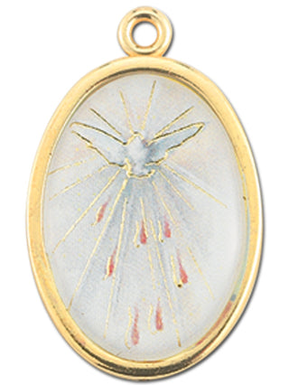 Gold Oval Holy Spirit Picture Medal 10-Pack