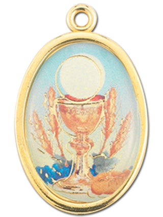 Gold Oval 1St Communion Picture Medal 10-Pack