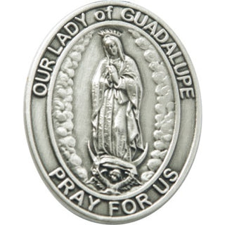 Silver Finish Our Lady of Guadalupe Visor Clip
